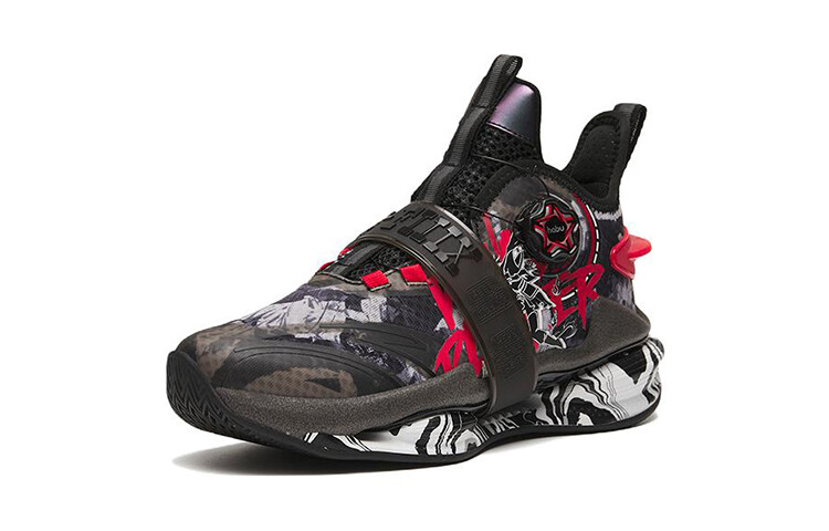 Детские баскетбольные кроссовки GS Mid-top черные/белые/красные Anta Kids — фото 2