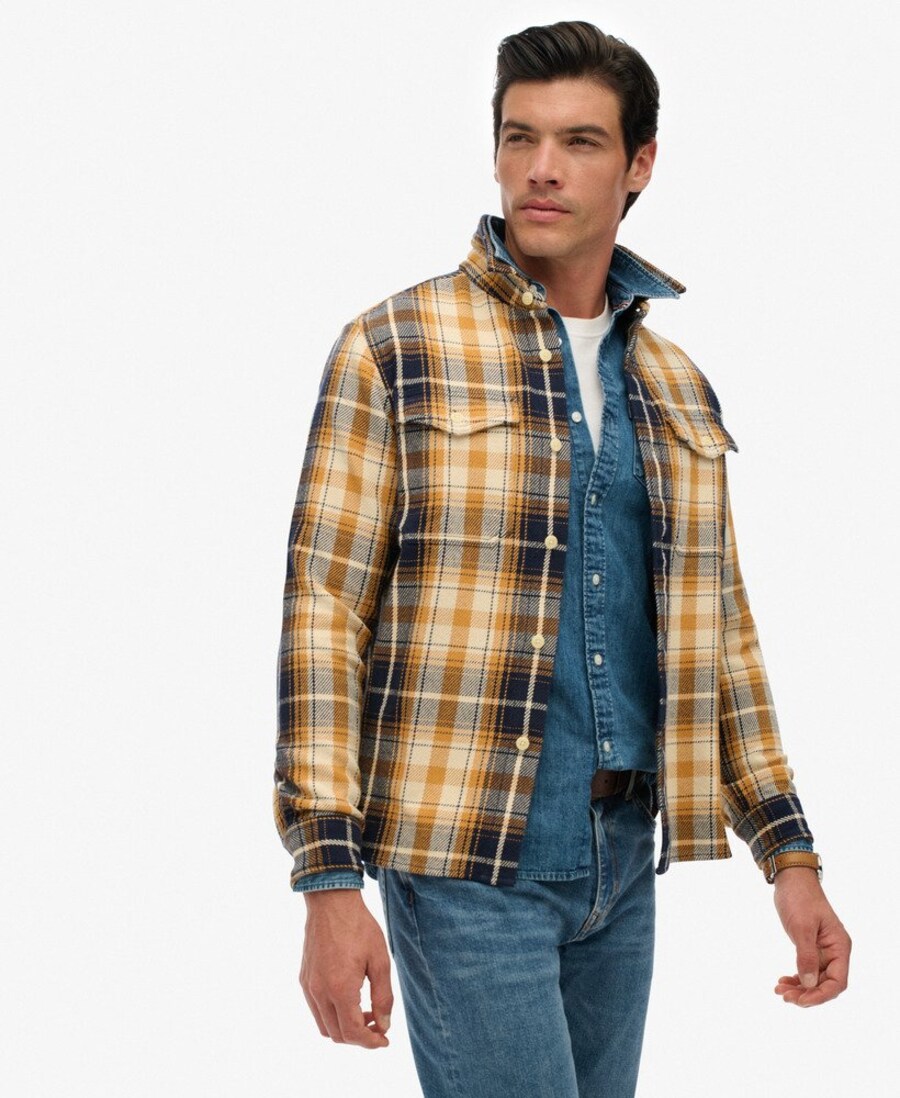 

Рубашка на пуговицах классического кроя Superdry, yellow gold/Pastel yellow