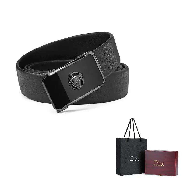 

JAGUAR Кожаный ремень из коровьей кожи мужской шириной 3,5 см, Black