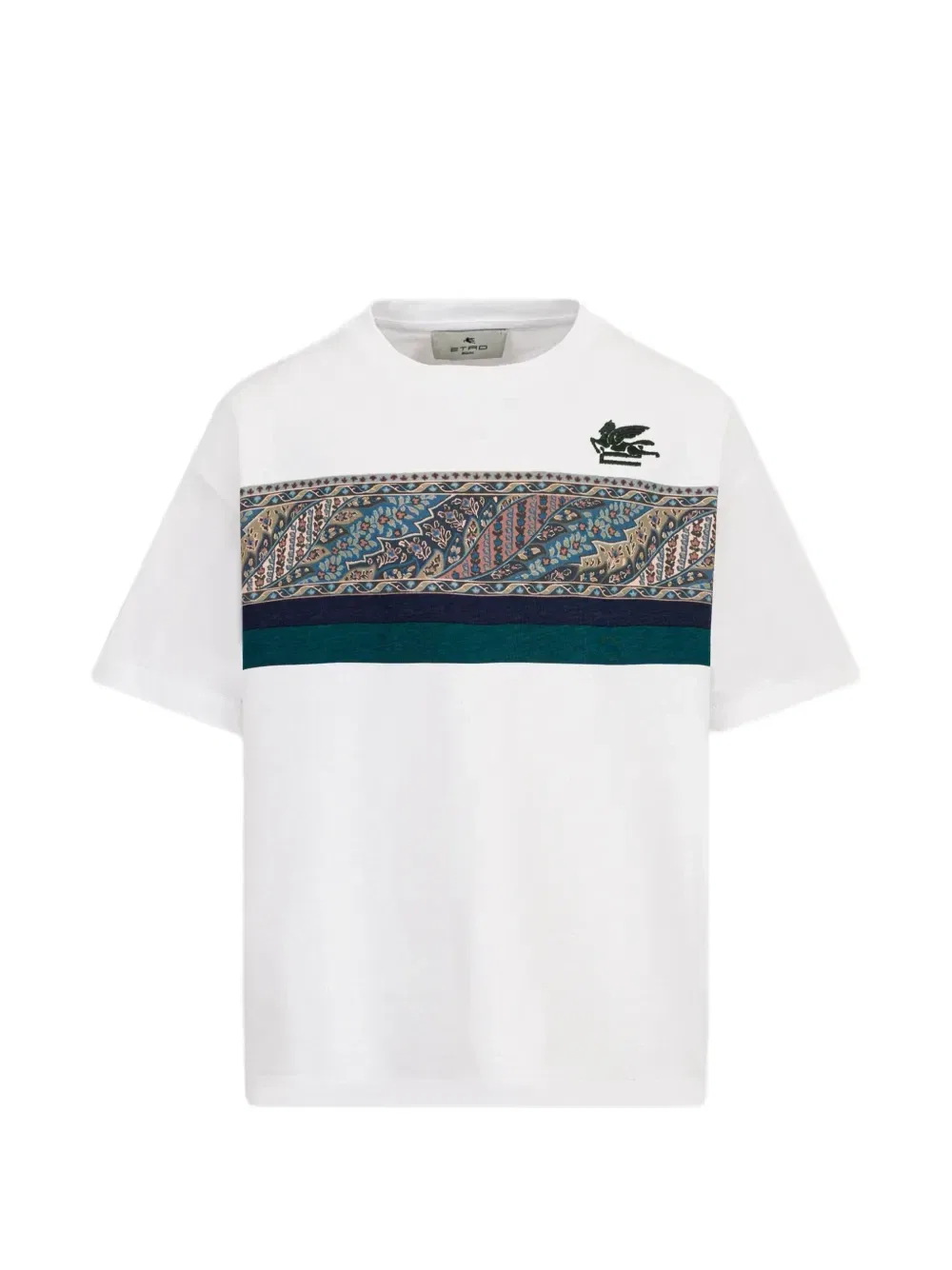 Футболка с логотипом с принтом пейсли Etro Kids, белый