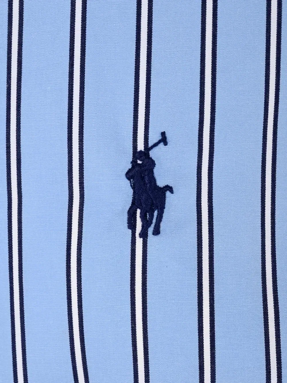 Рубашка из хлопчатобумажной ткани в полоску свободного кроя. POLO RALPH LAUREN, синий — фото 3