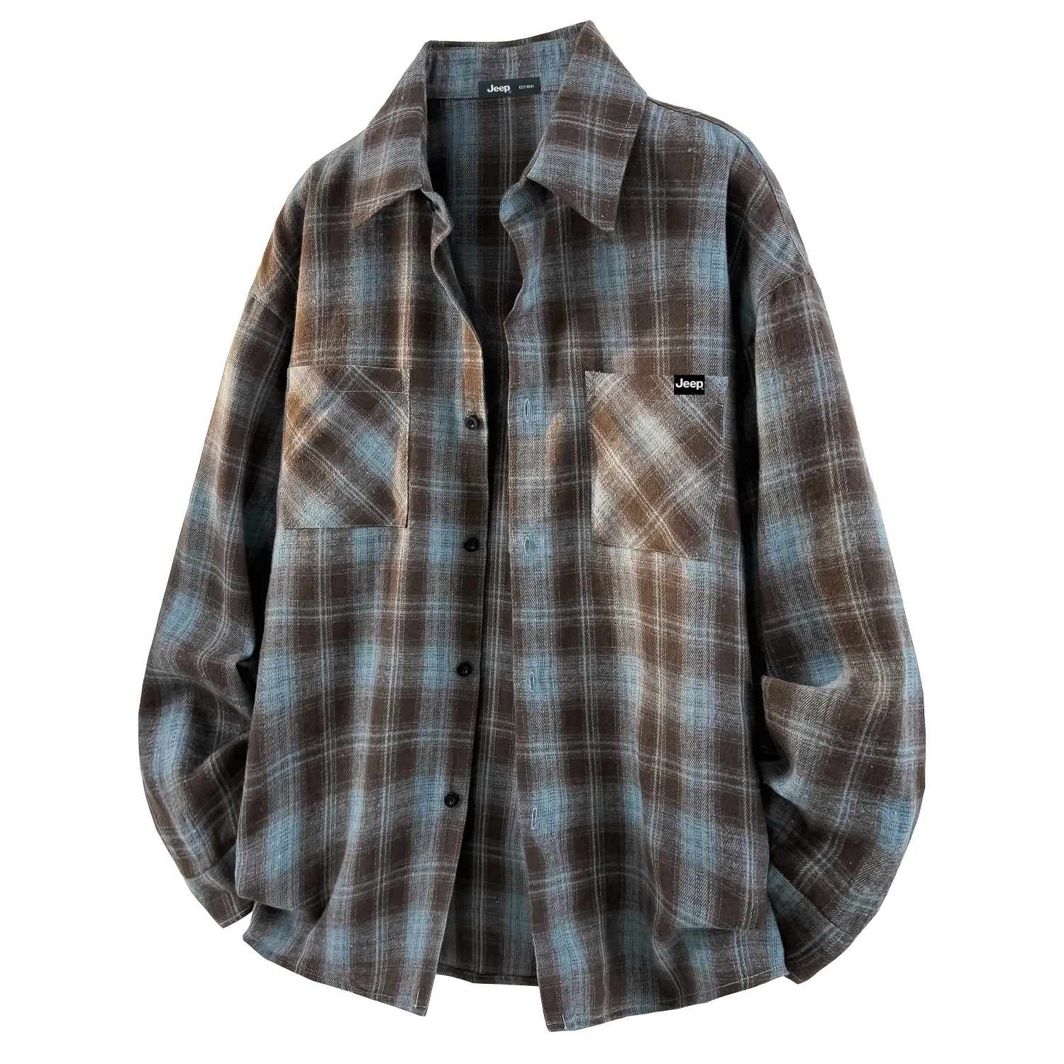 Детская рубашка с принтом Jeep Coffee Plaid, Coffee Plaid
