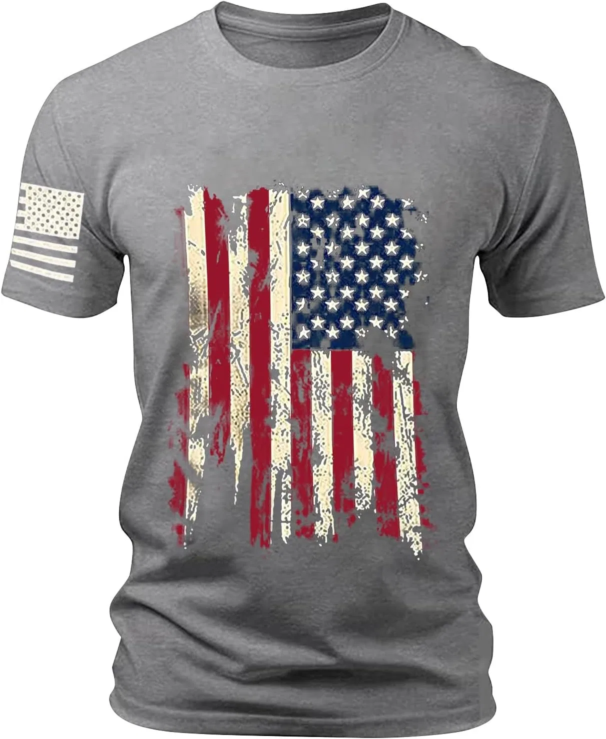Мужская фитнес футболка с американским флагом, Dark Gray