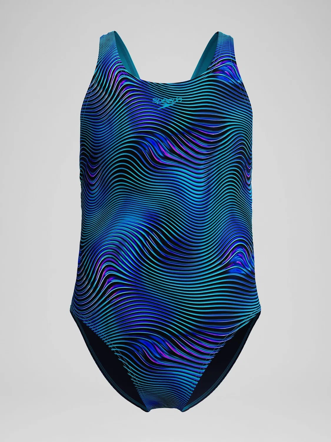 Купальник слитный Print Leaderback Speedo, синий