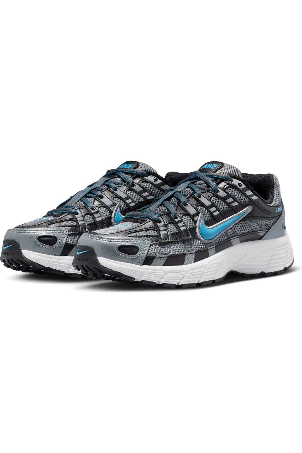 Кроссовки детские с сетчатыми вставками P-6000 Nike, Smoke Grey/Black/Platinum