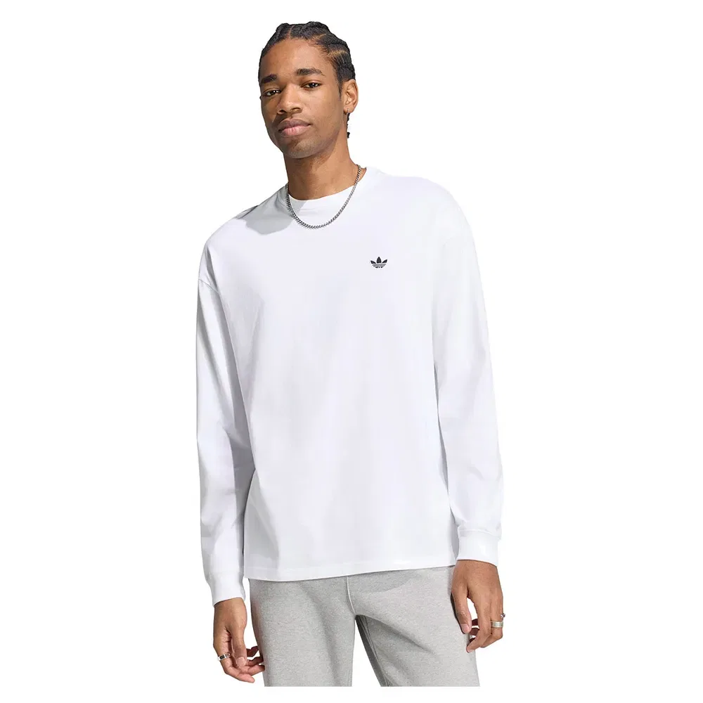 Футболка с длинным рукавом Trefoil Essentials Adidas Originals, белый