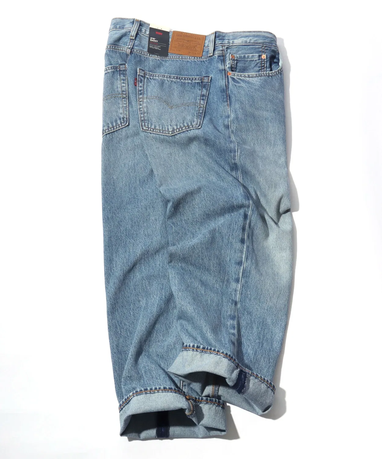 Мужские джинсы свободного кроя с потертостями, модель 578 Baggy Levi's, Light Indigo Blue