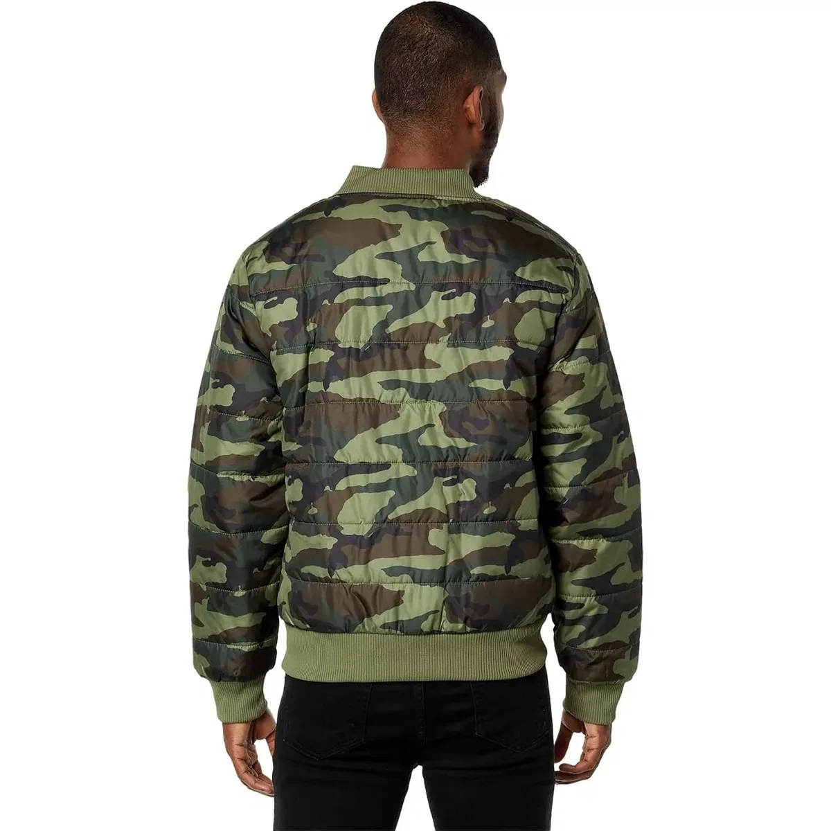 Мужская куртка-бомбер стеганая с камуфляжным принтом U.S. Polo Assn., Army Green — фото 2