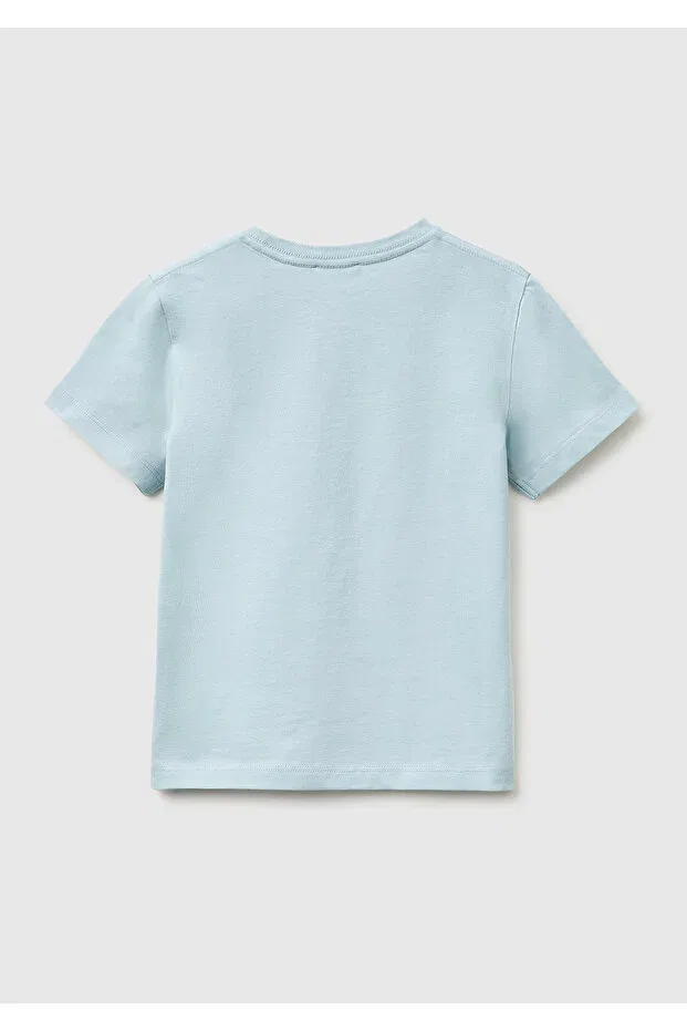 Детская футболка для мальчиков с принтом United Colors Of Benetton, Ice Blue — фото 2