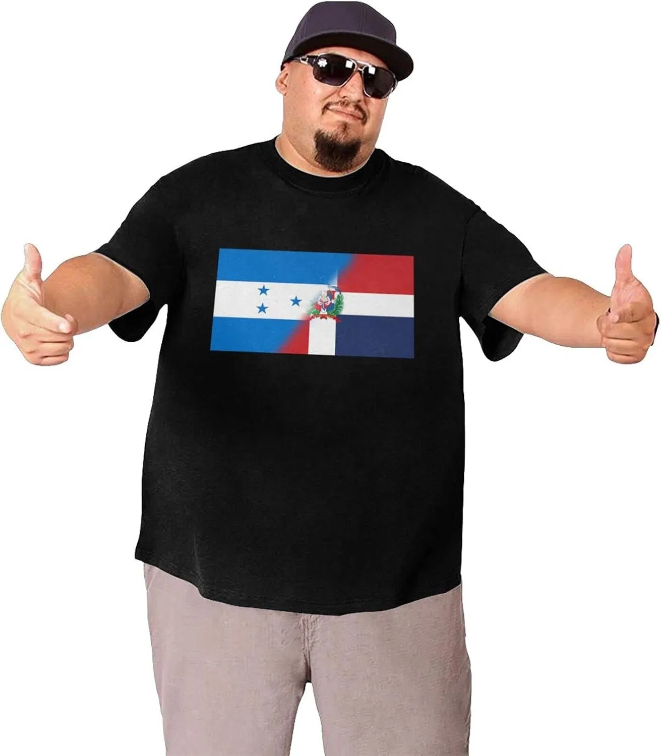 Женская футболка с коротким рукавом Graphic Tee, Half Honduras Half Dominican Republic Flag — фото 3