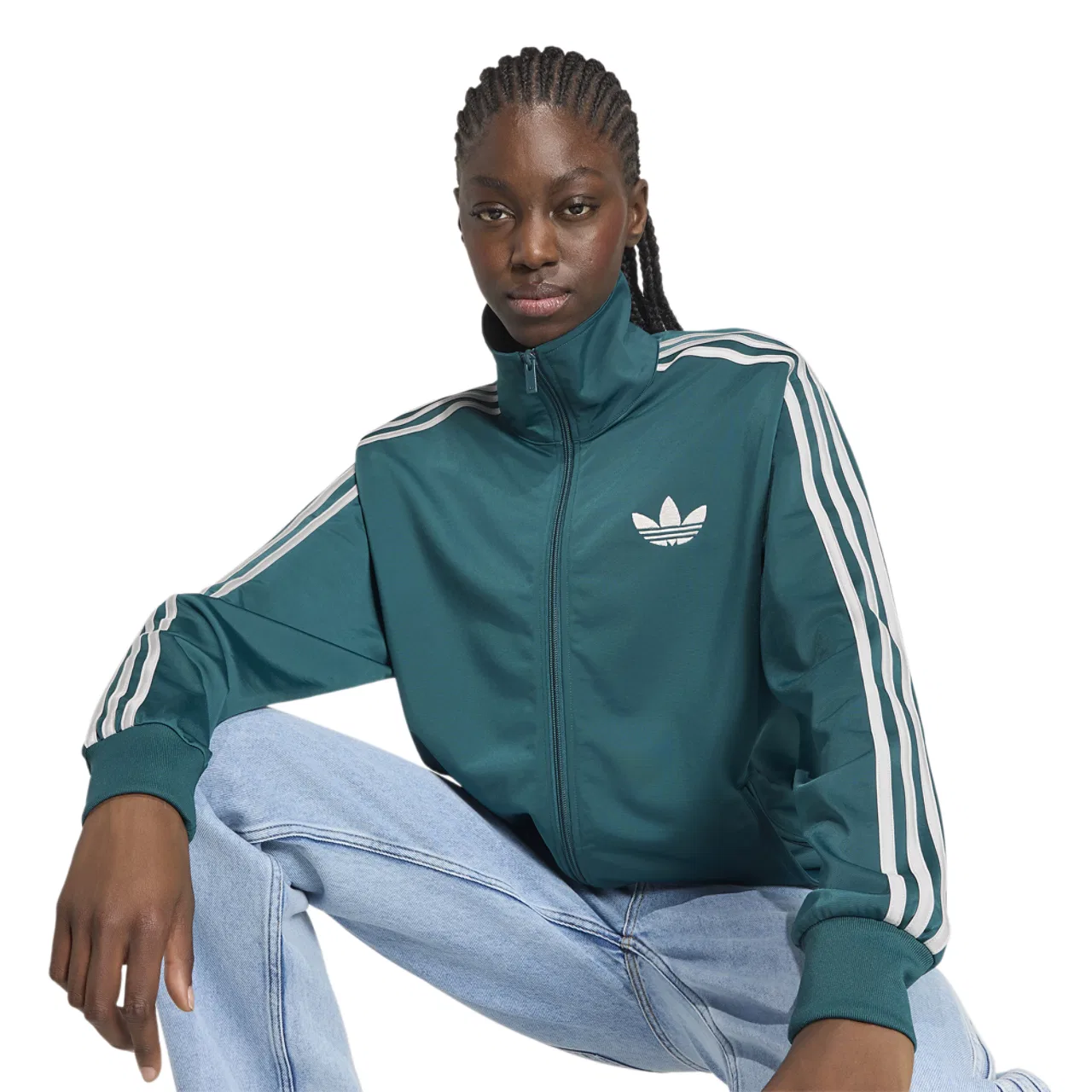 Женская куртка Firebird Classic Loose Track Top Adidas, цвет Rich Green/Grey — фото 3
