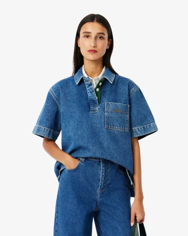 Рубашка поло Lacoste из денима, CF0052-55G, цветной