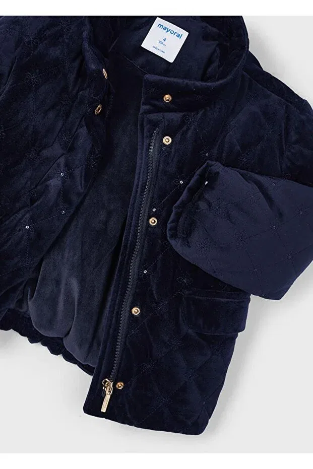 Детское пальто для девочек из вельвета Mayoral, Navy Blue — фото 2