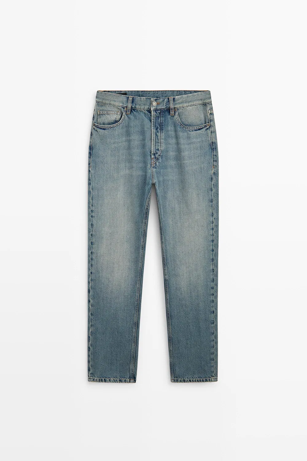 Джинсы Massimo Dutti Straight-Leg, светло-голубой — фото 2