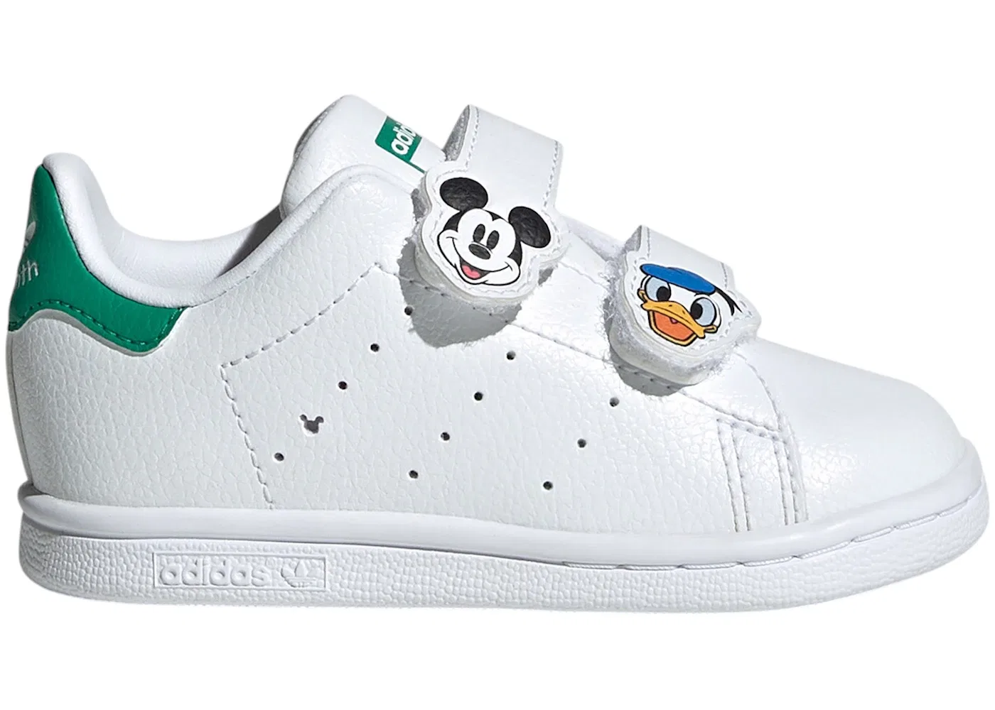 Детские кроссовки с липучками Adidas Stan Smith Comfort Closure, Cloud White/Court Green/Core Black