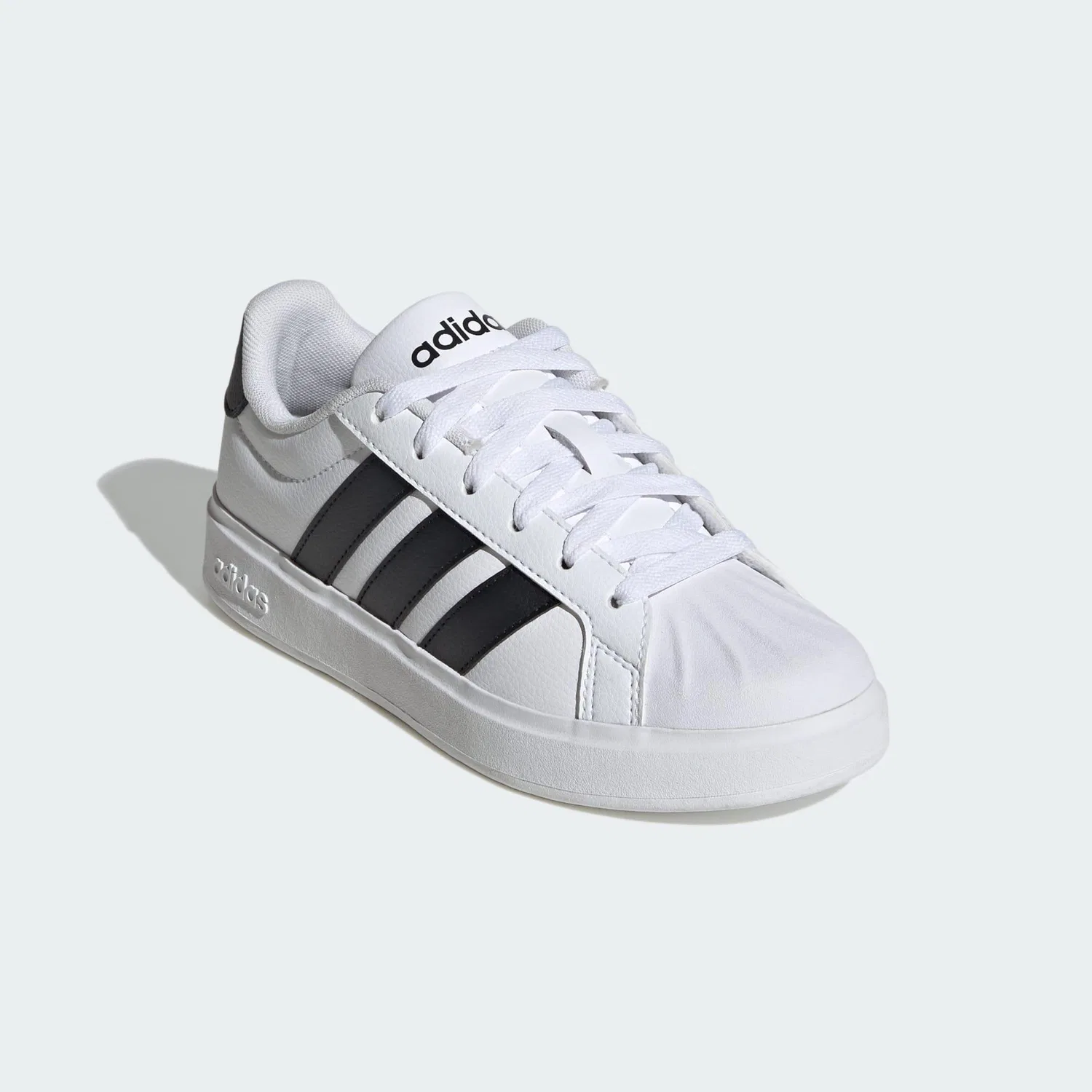Детские кроссовки с мыском из резины Streettalk Adidas, Weiss Schwarz — фото 4