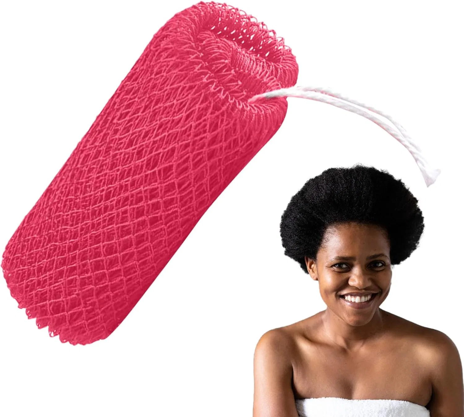 Мочалка для тела, Fravsiu, 35x60 см, Red (Watermelon)