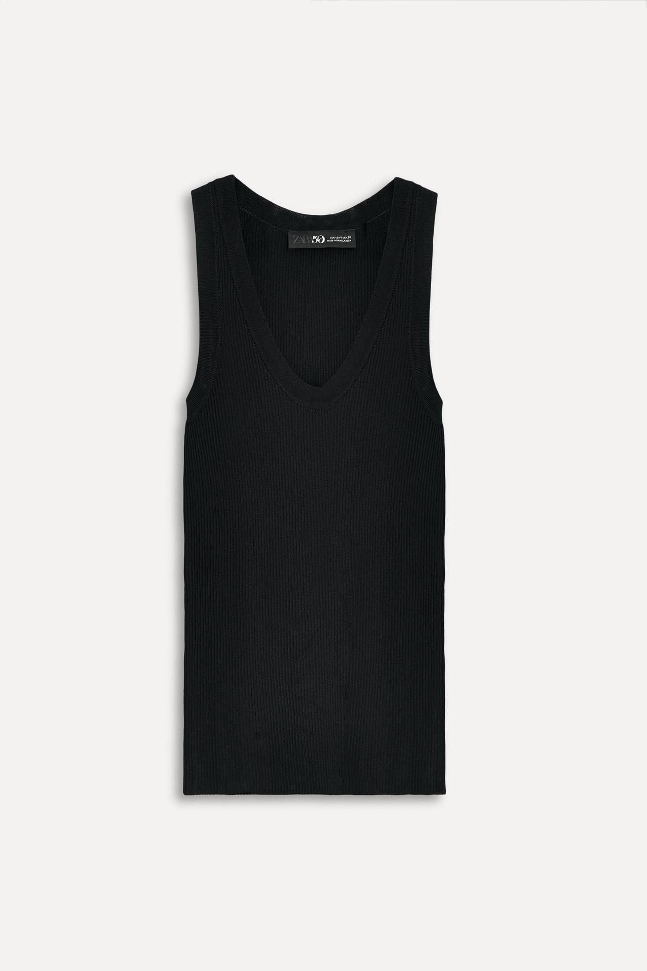 

Топ Zara Sisa Punto Rib 50th Anniversary, черный