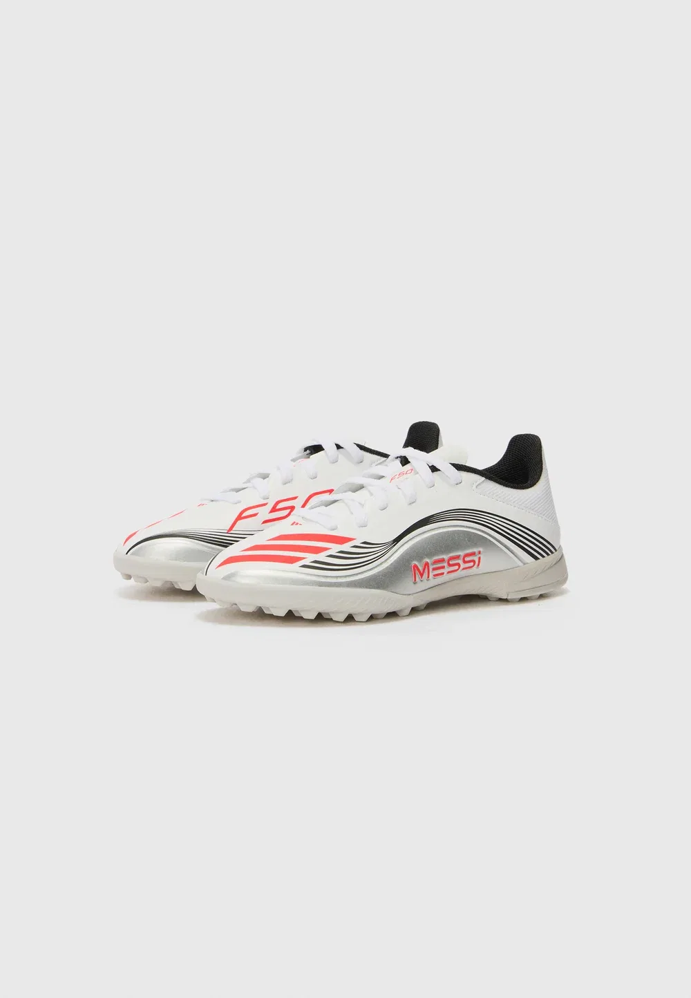 Футбольные бутсы F50 унисекс для искусственных газонов Adidas Performance, White/Lucid Red/Silver-Coloured — фото 2