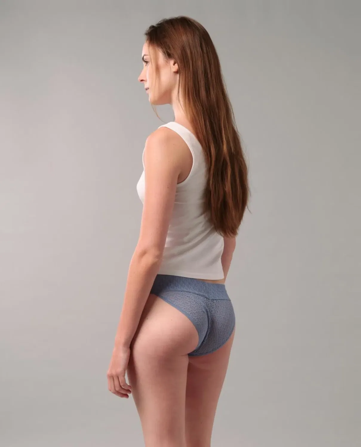 Женские трусы с заниженной талией с принтом Icon Logo Lace Calvin Klein, Azul — фото 4