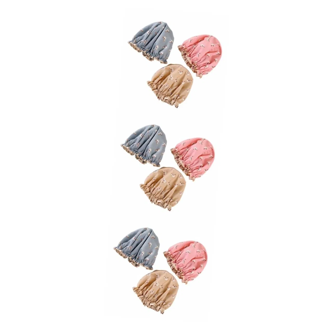 Шапочка для душа, 9 шт, Healvian, Cotton, 17x17x1.2 см, Pink, Grey, Khaki