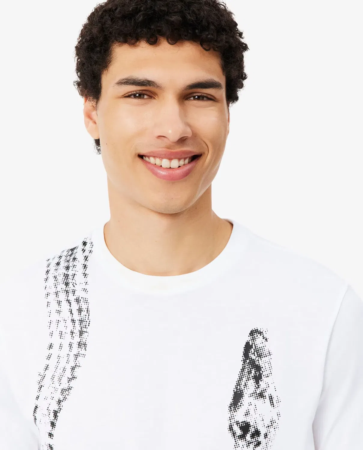 Футболка мужская Lacoste с коротким рукавом, хлопок/полиэстер, Blanco — фото 3