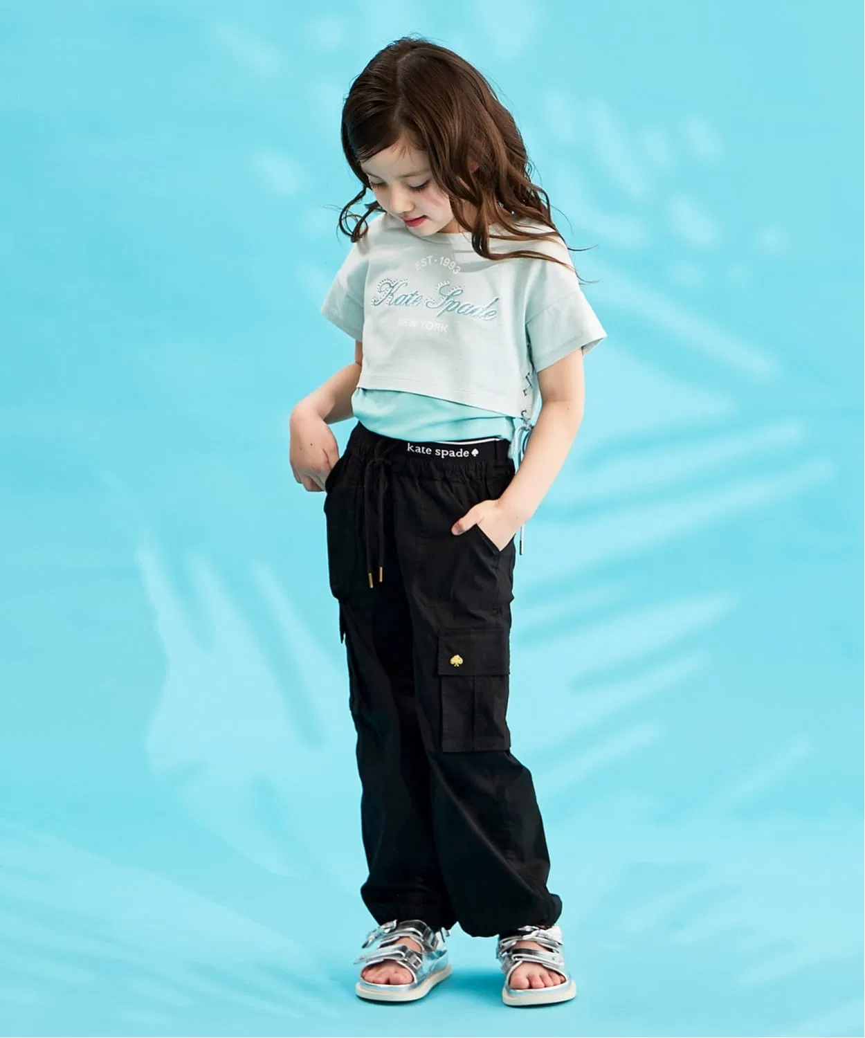 Детский комплект из футболки и топа без рукавов с принтом kate spade new york kids, Sax Blue — фото 3