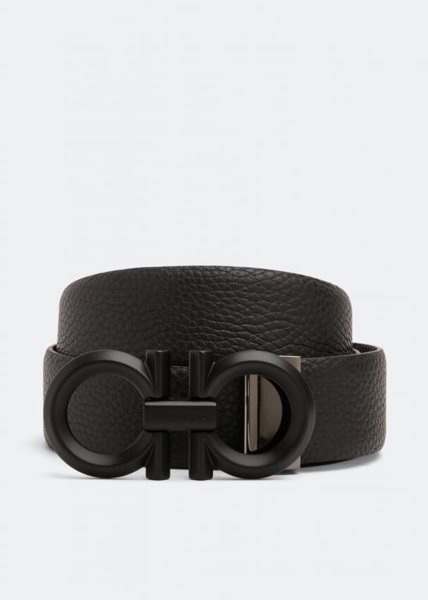 

Ремень FERRAGAMO Reversible Gancini belt, черный
