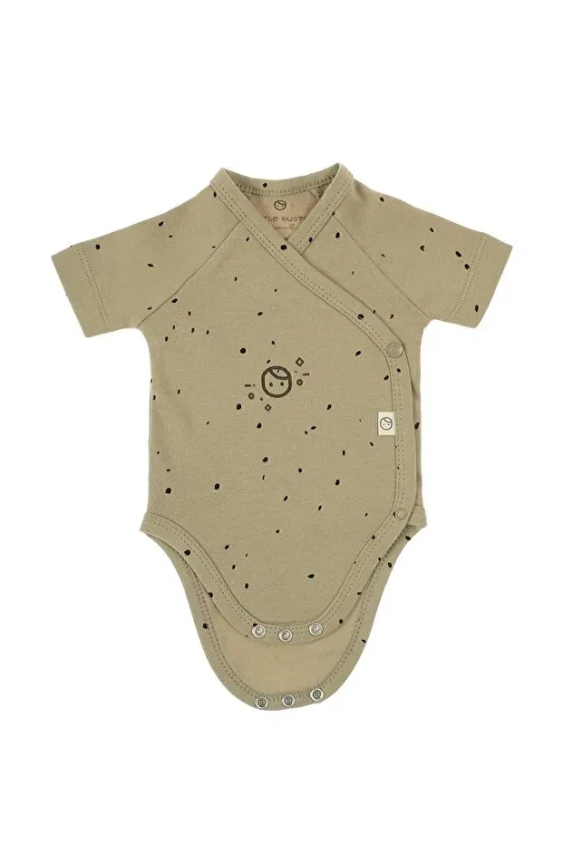 Детское боди-кимоно для новорожденных с коротким рукавом Cosmos Little Gusto, Khaki