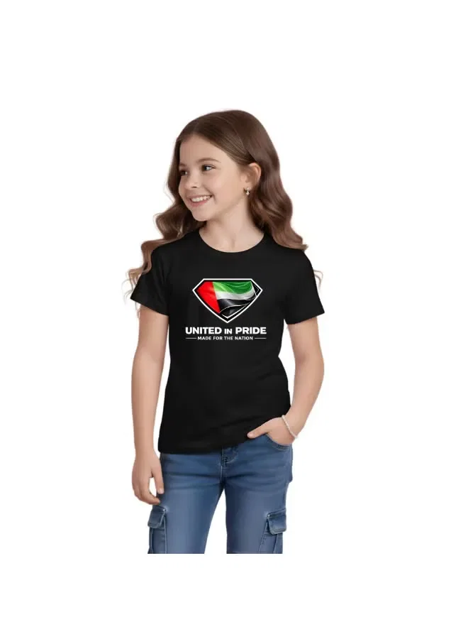 Футболка детская с коротким рукавом UAE Printshop4Me, черный — фото 3