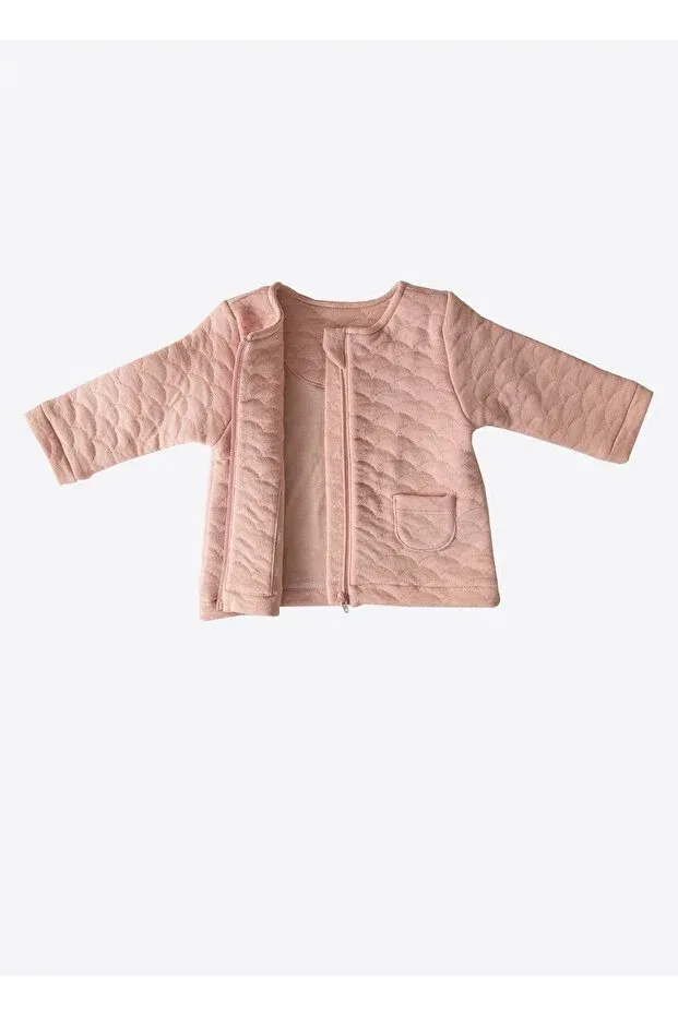 Детский кардиган для девочек хлопковый Organic molo cardigan Kitikate, Pink — фото 3