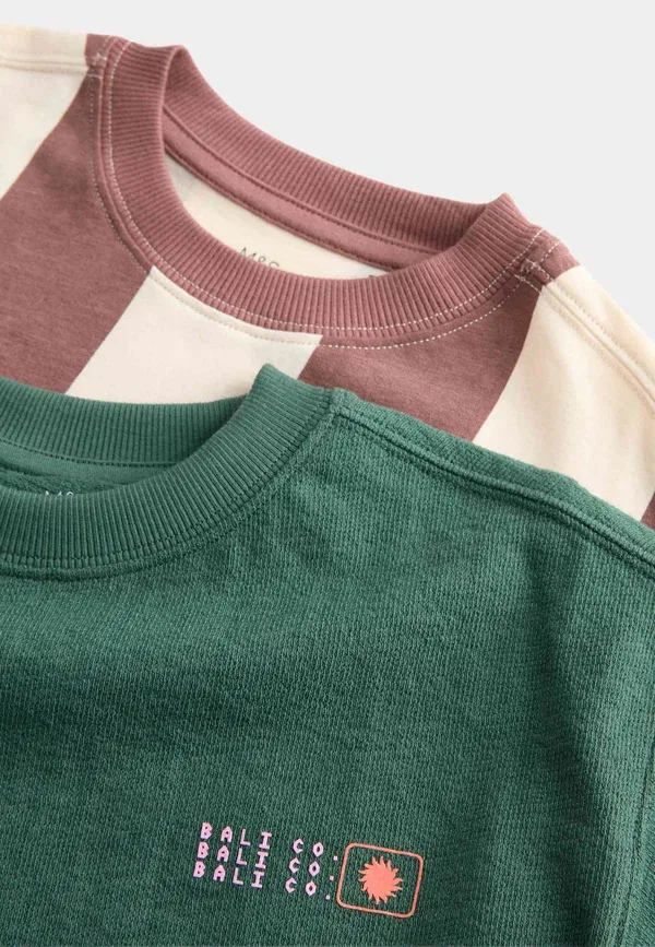 Футболка с принтом Print T-shirt Marks & Spencer, Green Mix, зеленый — фото 2