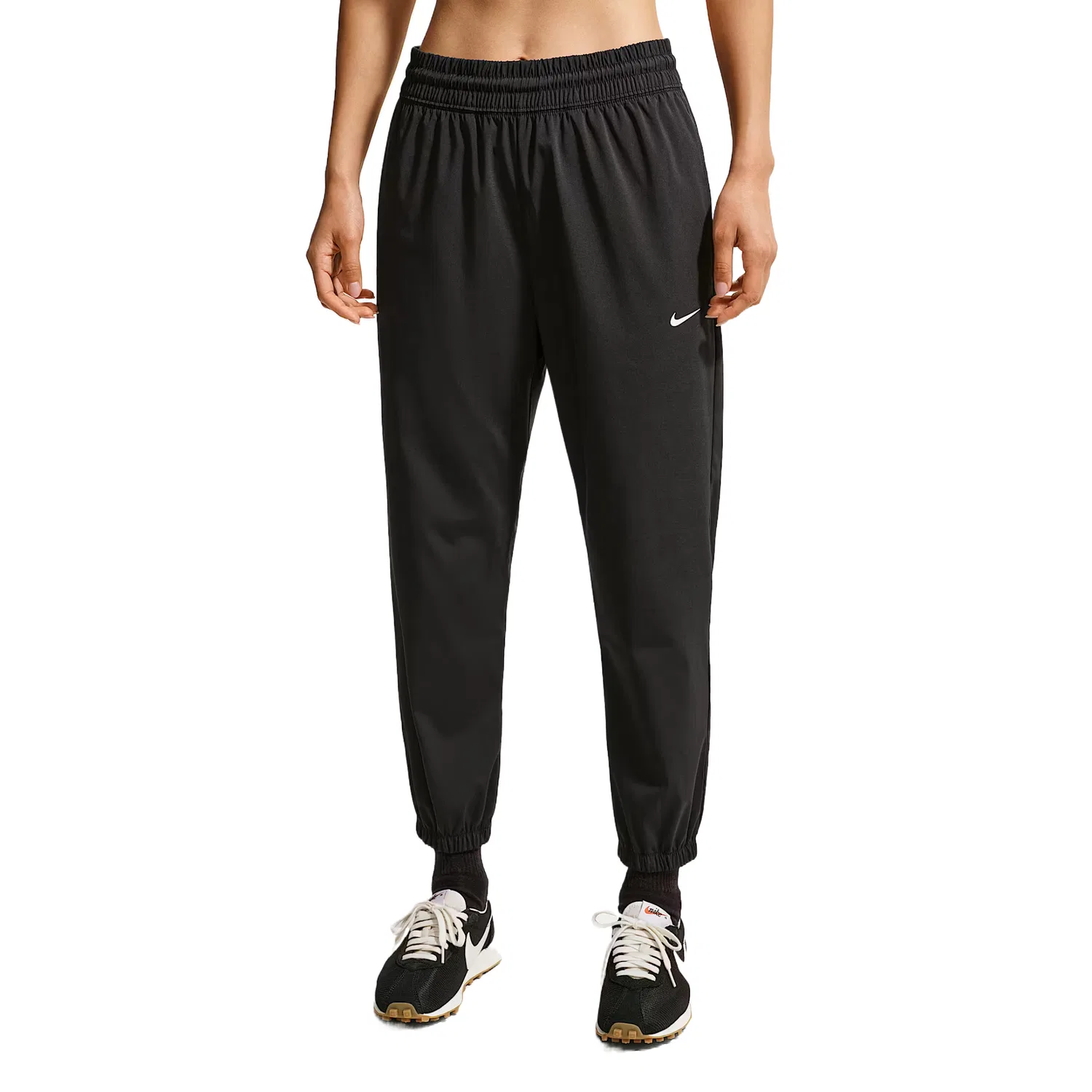 Женские спортивные трикотажные штаны с манжетами Black/Sail White Nike