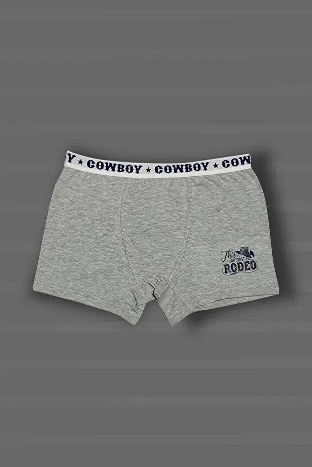 Детские боксеры для мальчиков хлопковые с принтом 3 шт Gri Mor Tekstil, Dark Gray/Navy Blue/Gray — фото 3