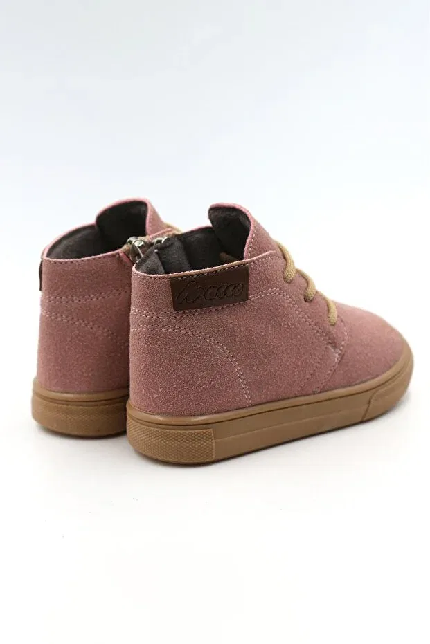 Детские ботинки для девочек на шнуровке Dusty orthopedic zip-up lace-up girls-boys kids boots shoes Generic Brands, Powder — фото 3