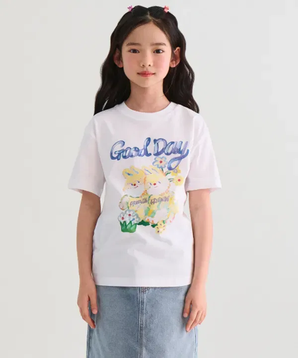 Футболка с коротким рукавом Good Day Relaxed, Musinsa Standard Kids (Musinsa Standard Kids), белый