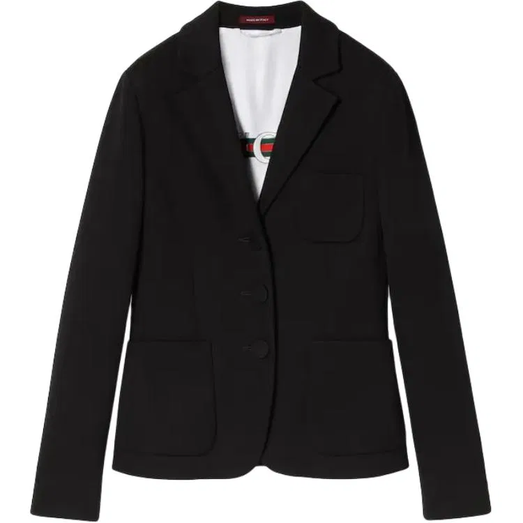 Женская куртка из хлопкового джерси Black GUCCI