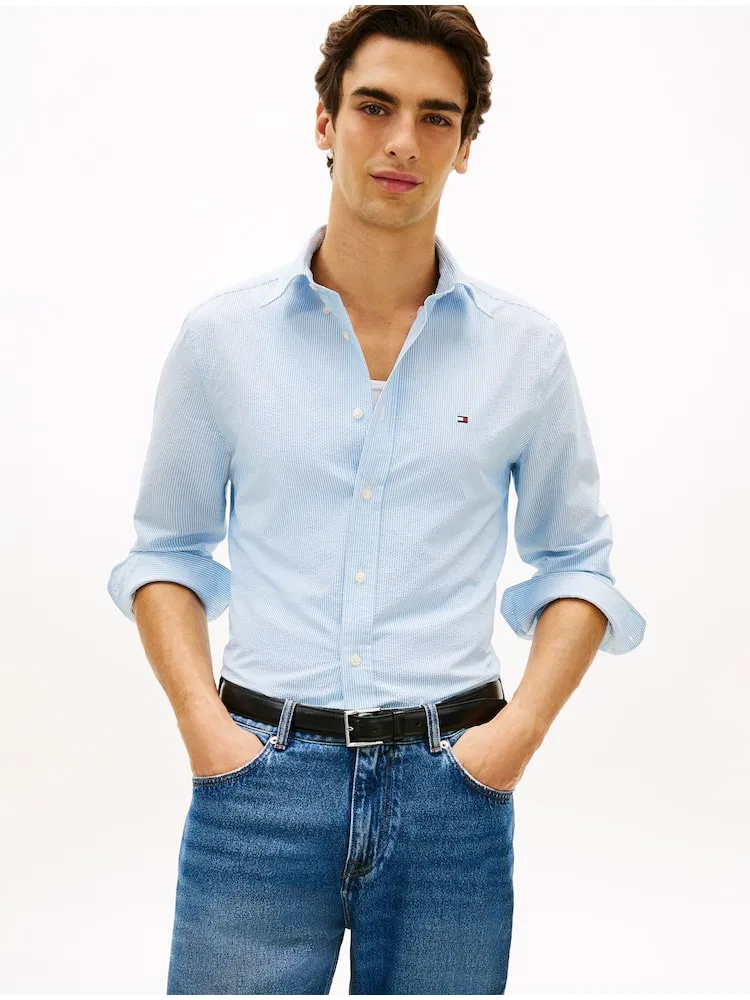 Рубашка с длинным рукавом Regular Fit, полосатая TOMMY HILFIGER, Navy