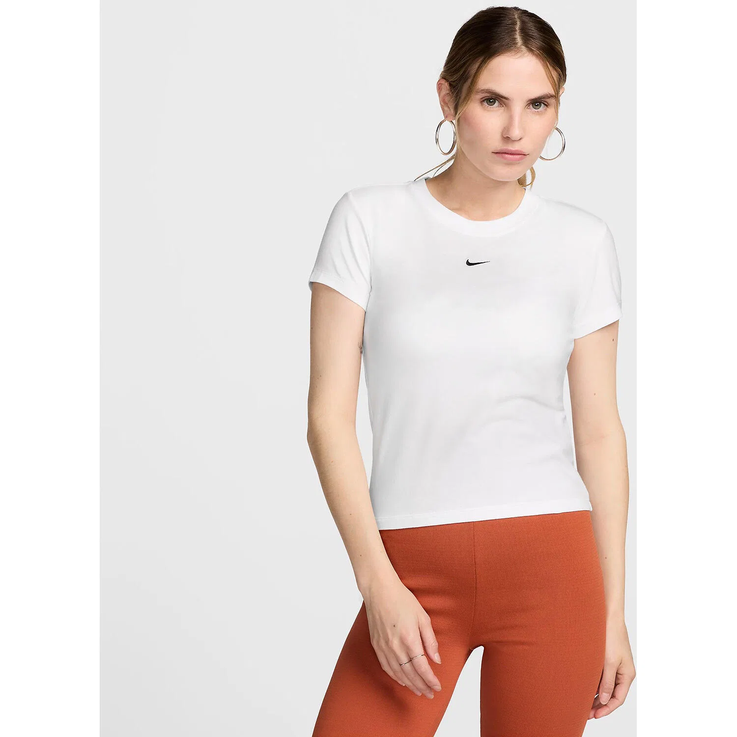 Женская хлопковая укороченная футболка Nike, Weiss