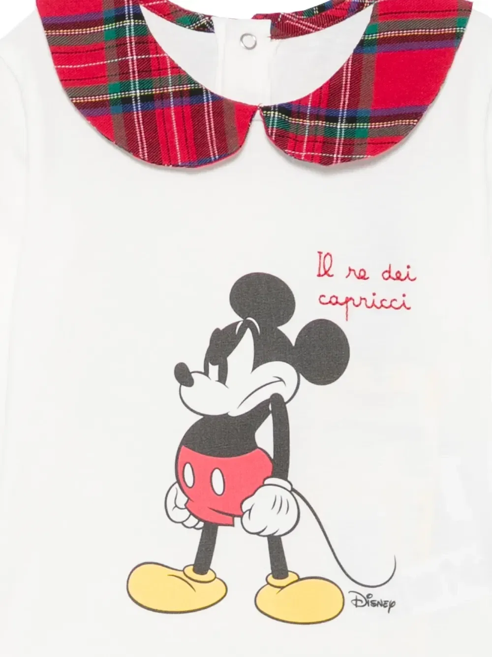 Боди Mickey Mouse с воротником Питер Пэн MC2 Saint Barth Kids, белый — фото 3