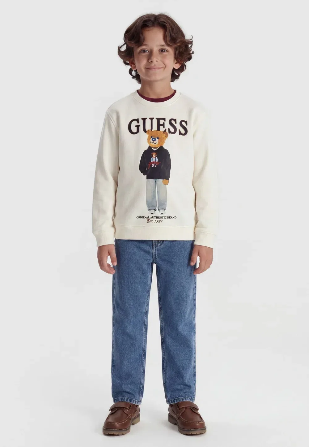 Толстовка с логотипом gedrucktem - толстовка Guess, Creme