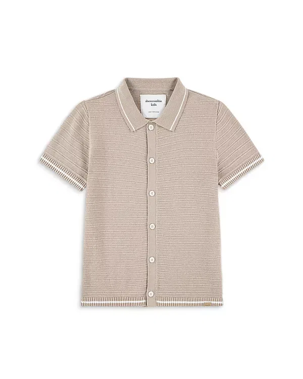 Детская рубашка с коротким рукавом Abercrombie Kids, Simply Taupe