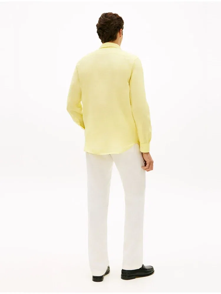 Рубашка с пигментной окраской Regular Fit, Lemon TOMMY HILFIGER — фото 3