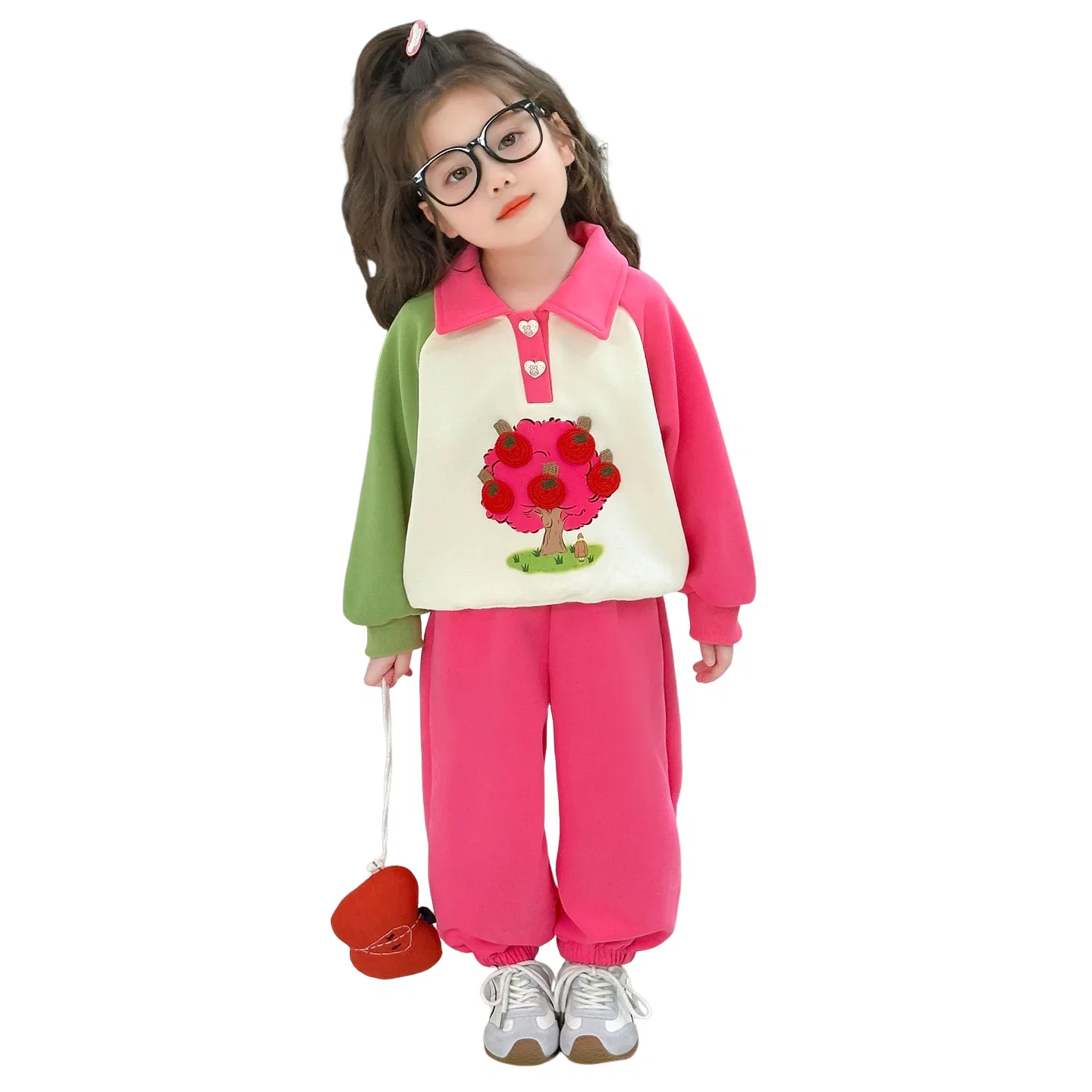 Детский спортивный костюм для девочек с капюшоном Lanza, Rose Red