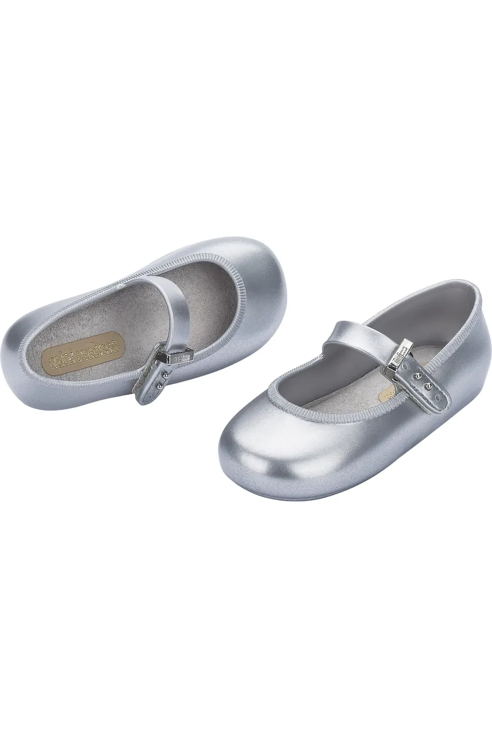 Балетки детские водонепроницаемые Mini Melissa, Silver — фото 4