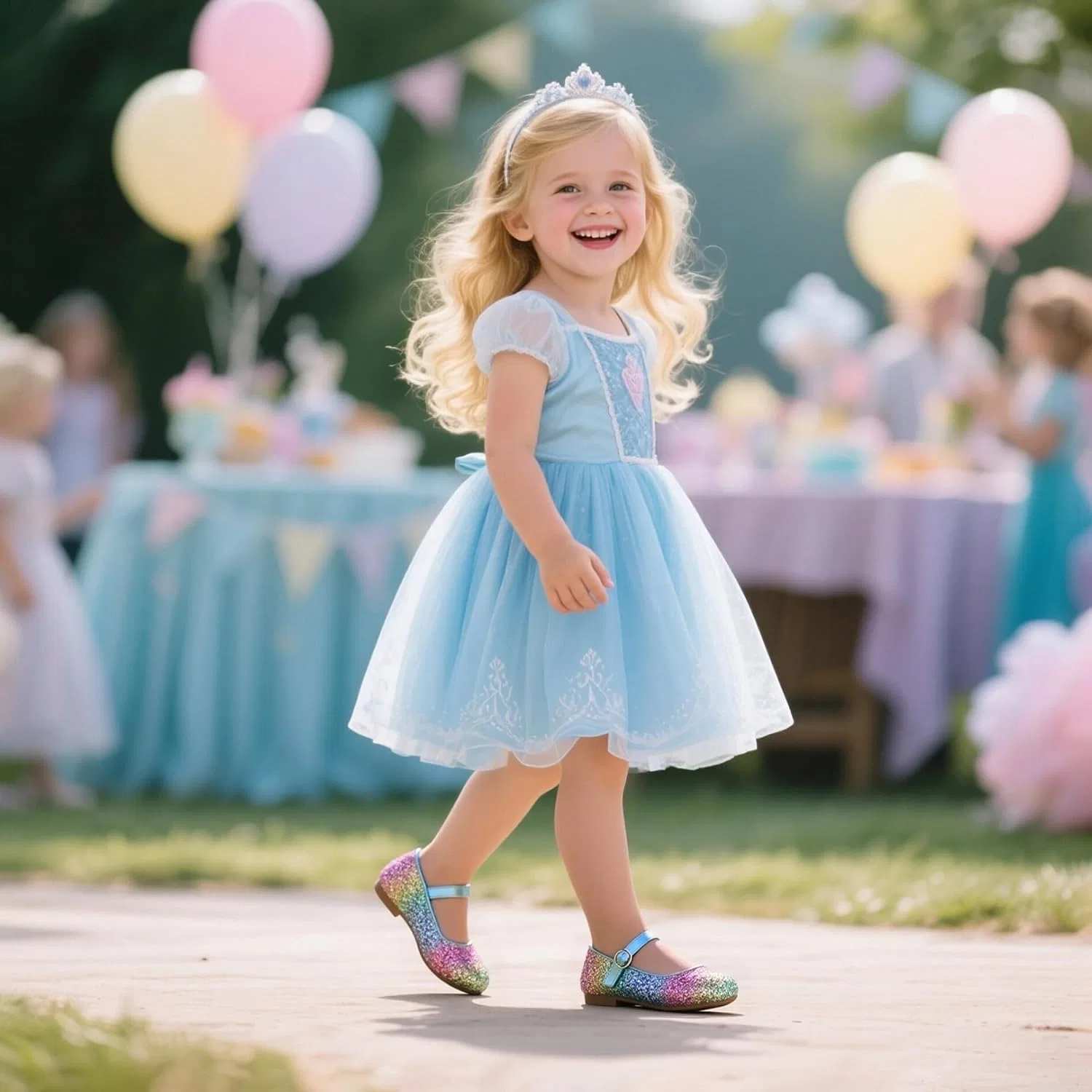 Детские балетки для девочек Mary Jane Ballet Flats THEE BRON, Twinkle Rainbow — фото 3