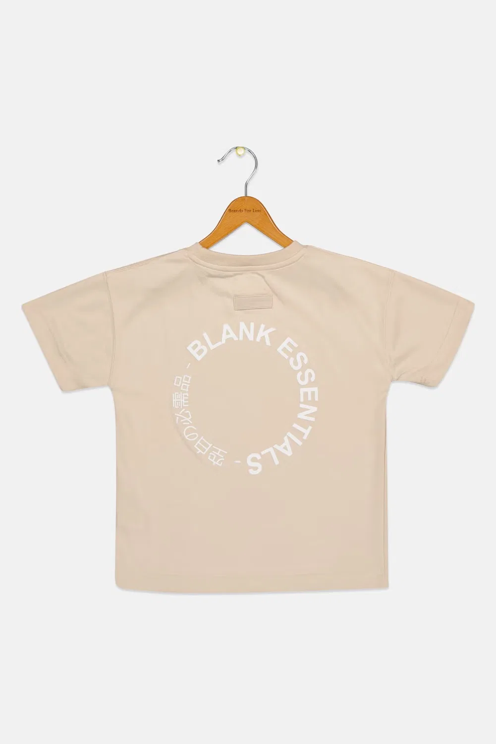 Футболка с коротким рукавом с логотипом бренда Blank Essentials, бежевая — фото 3