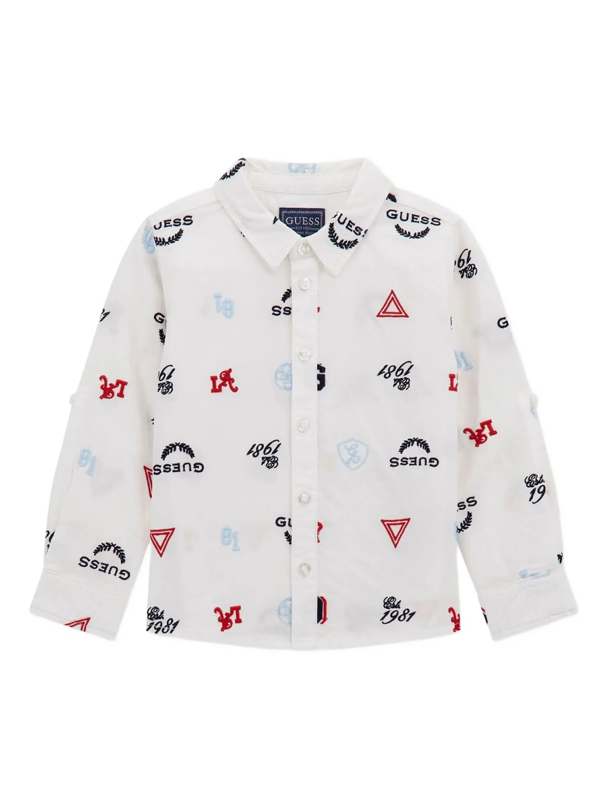 

Рубашка с длинными рукавами и логотипом Guess Kids, белый