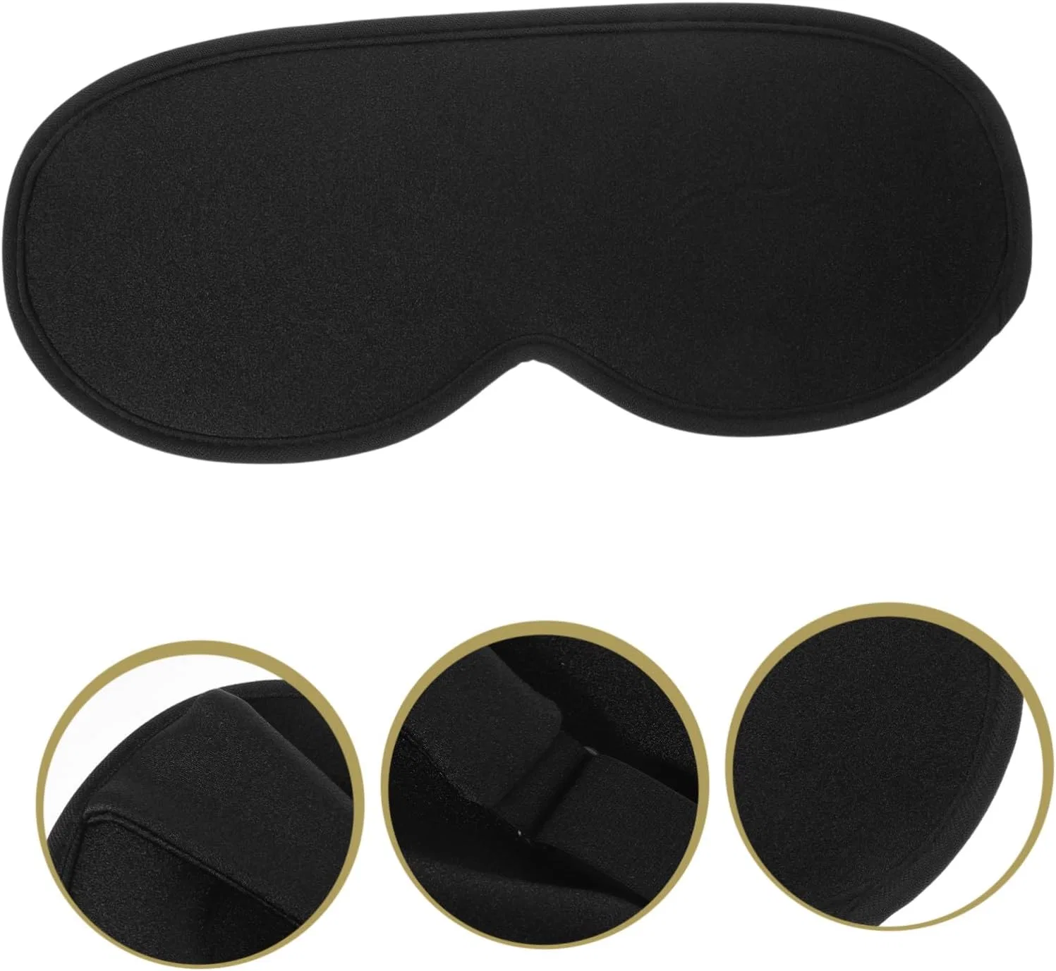 Маска для сна, Memory Foam, DECORNIJIA, 1 шт, Black — фото 3