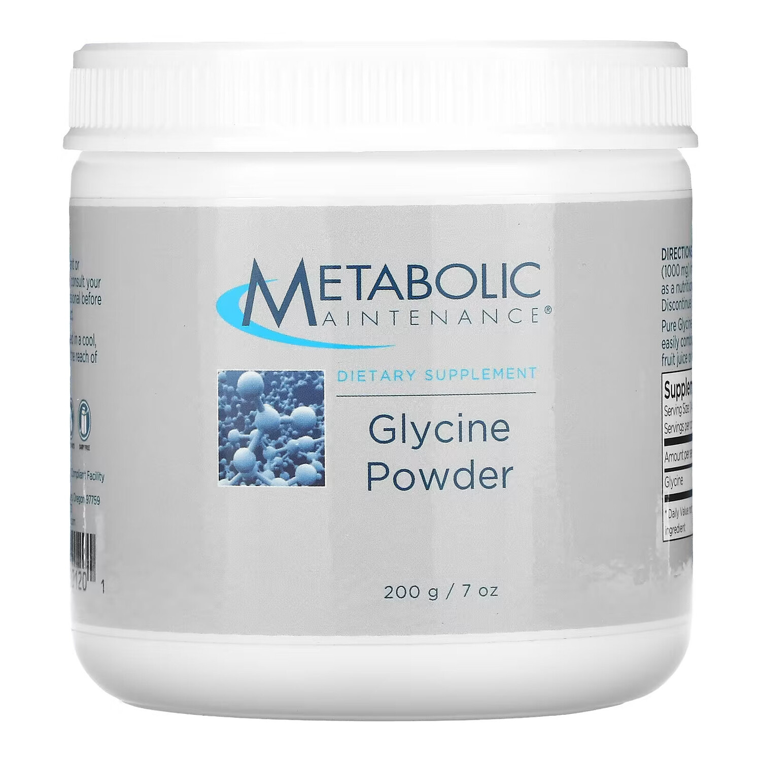 

Metabolic Maintenance, Глицин в порошке, 200 г (7 унций)